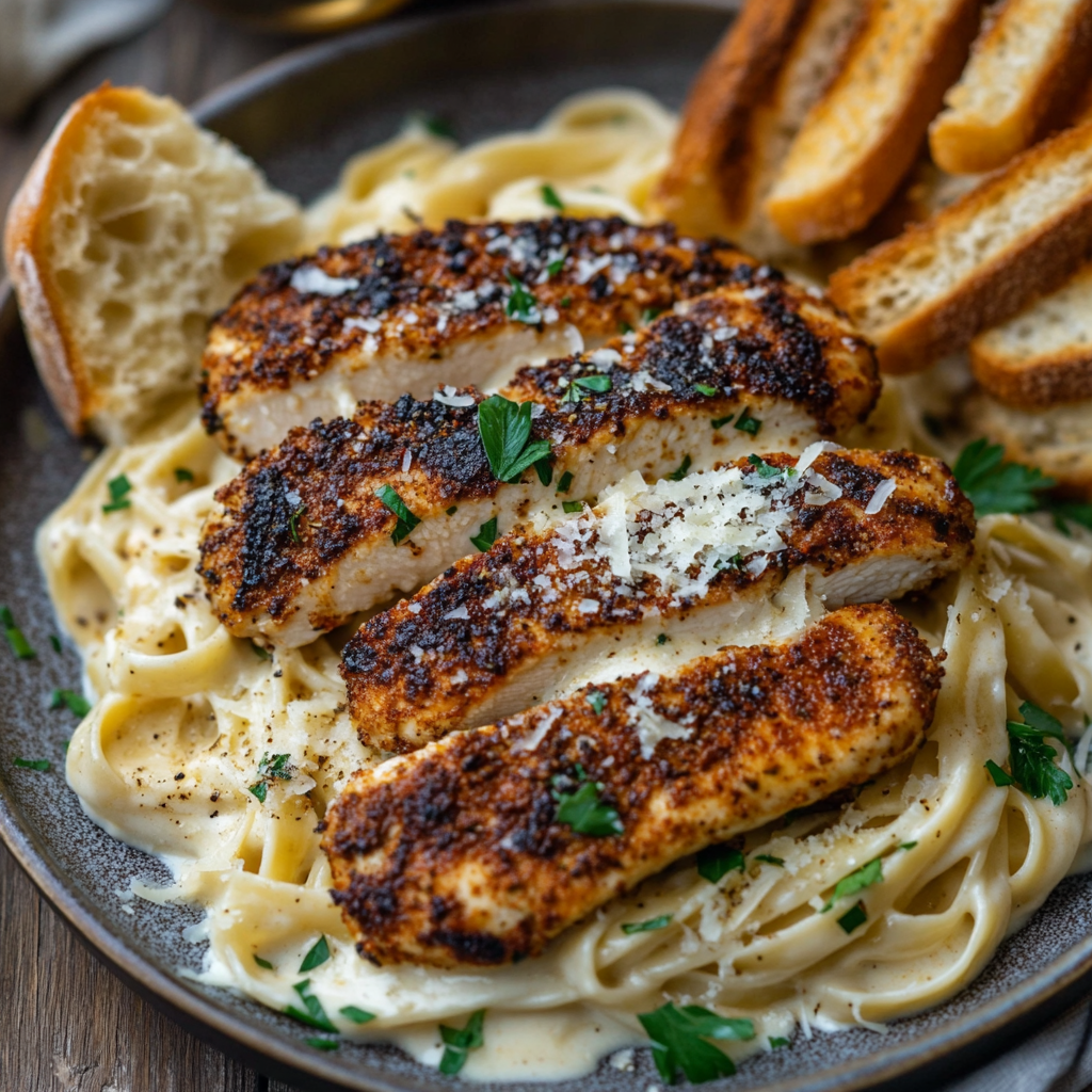 blackened chicken alfredo