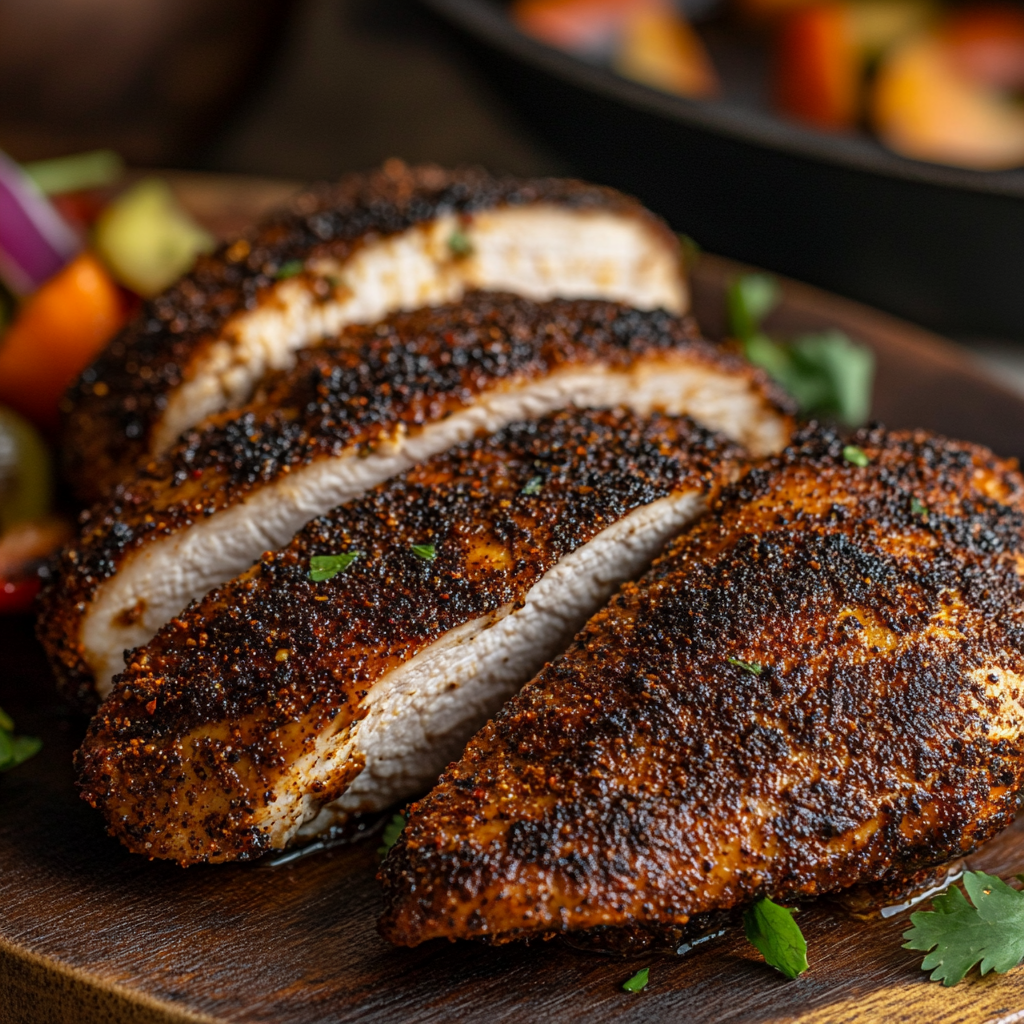 Does blackened chicken mean burnt?