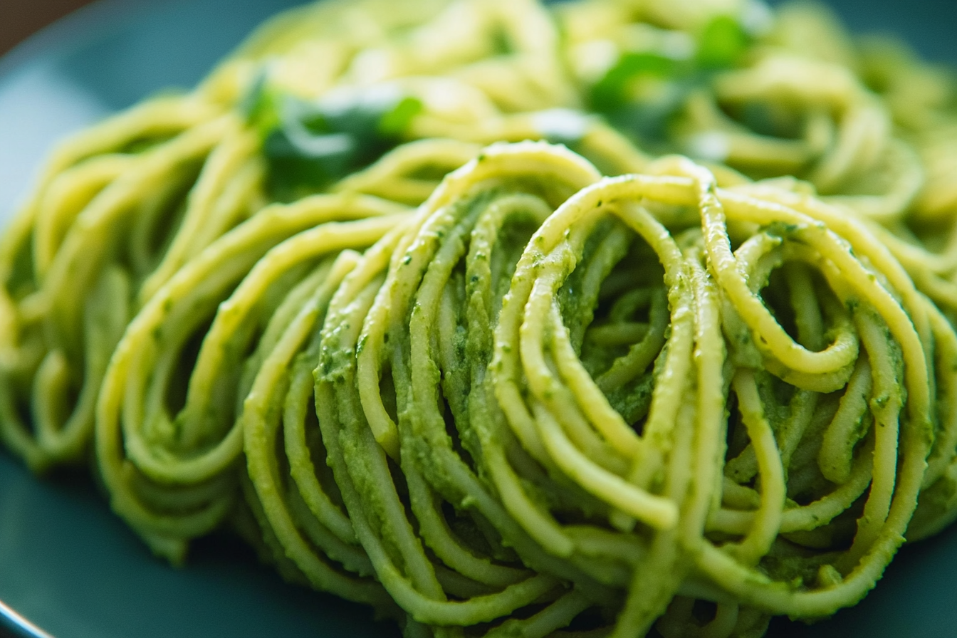 green spaghetti