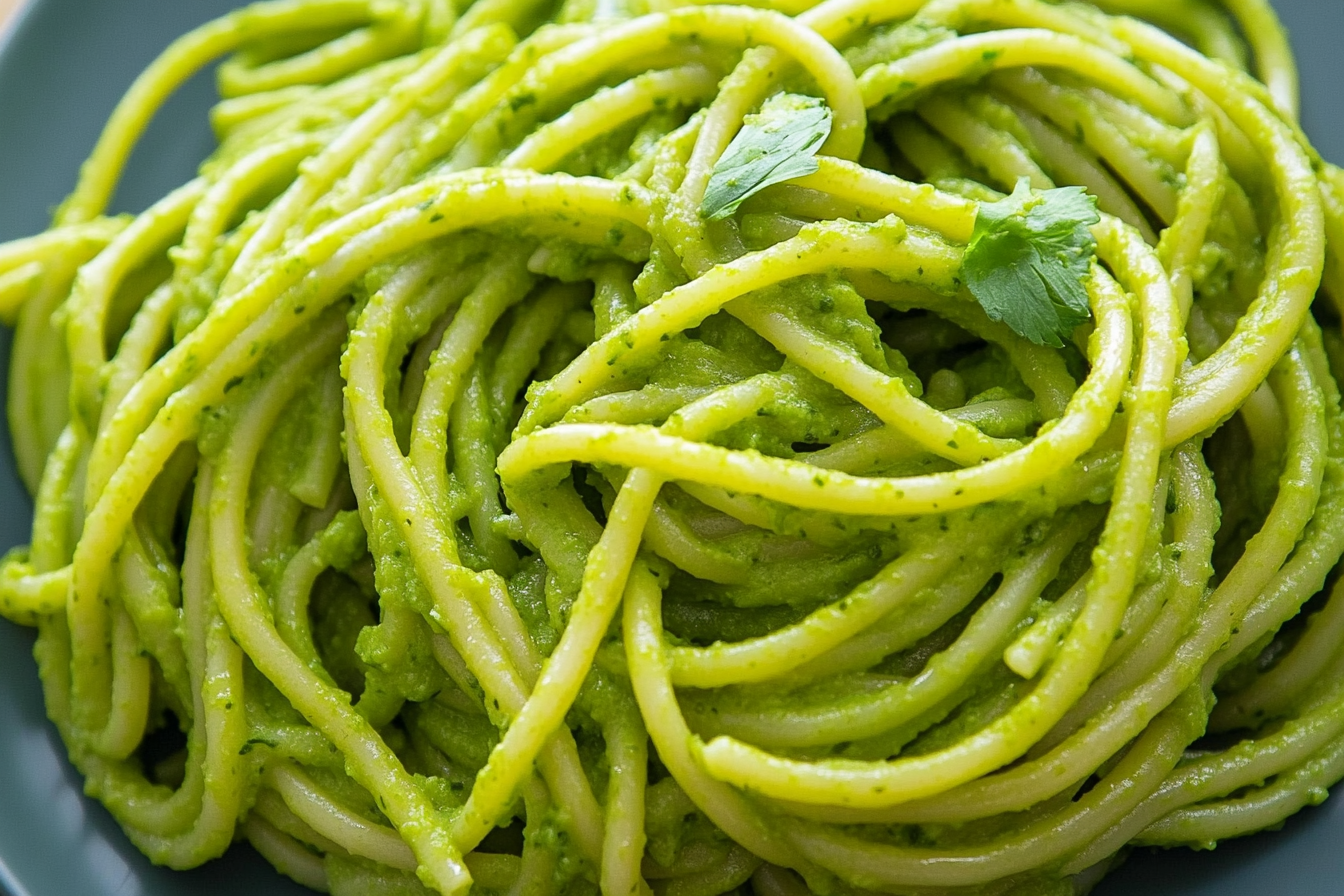 What is green spaghetti made of?