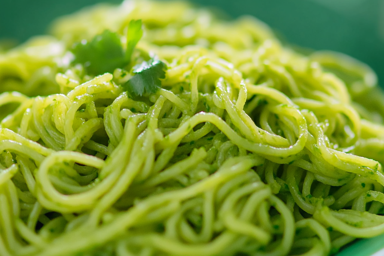 What is green spaghetti made of?