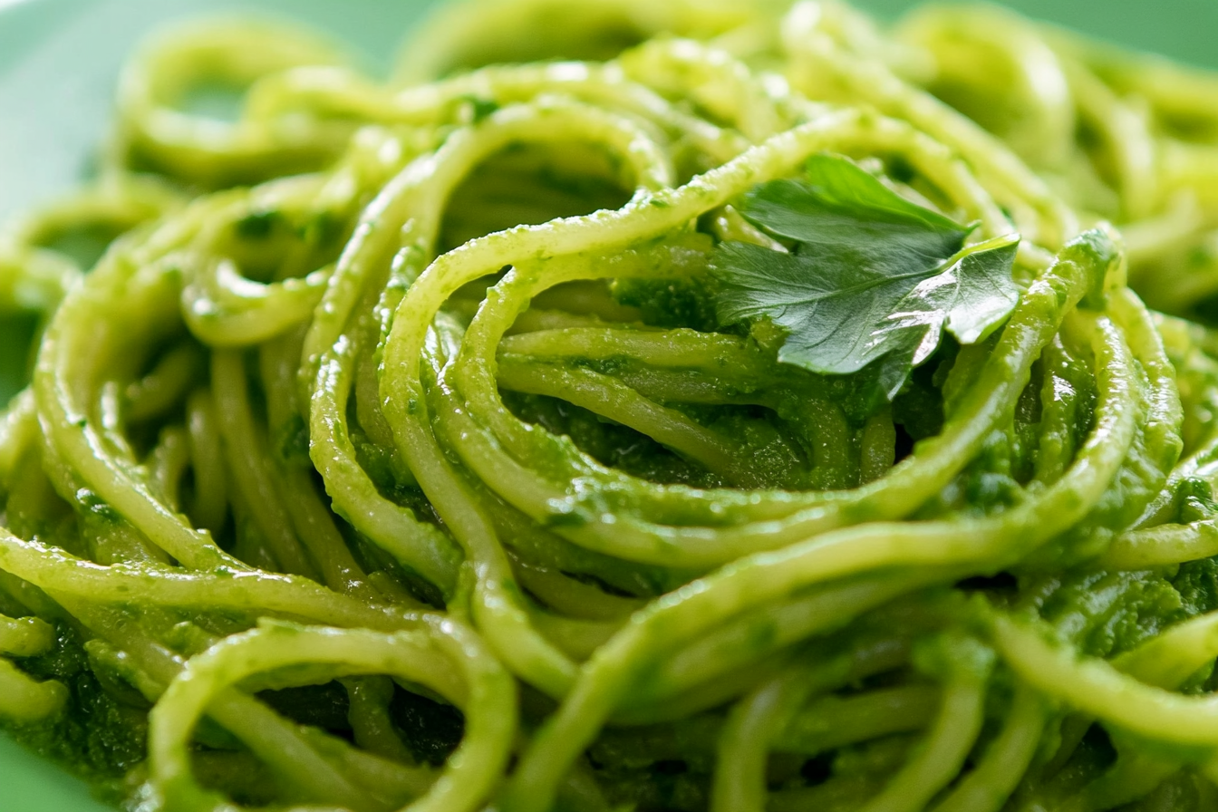 green spaghetti