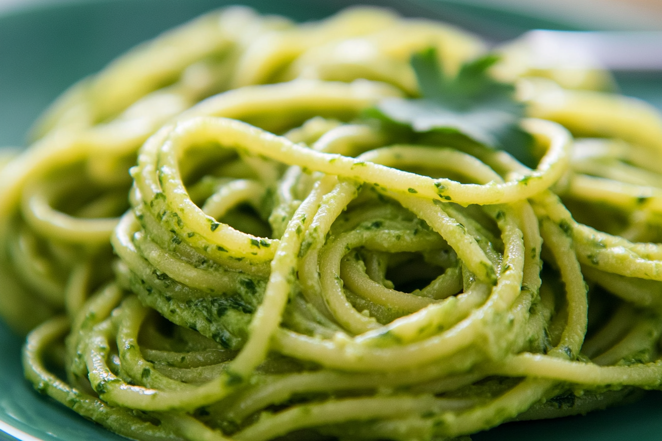 What is green spaghetti made of?