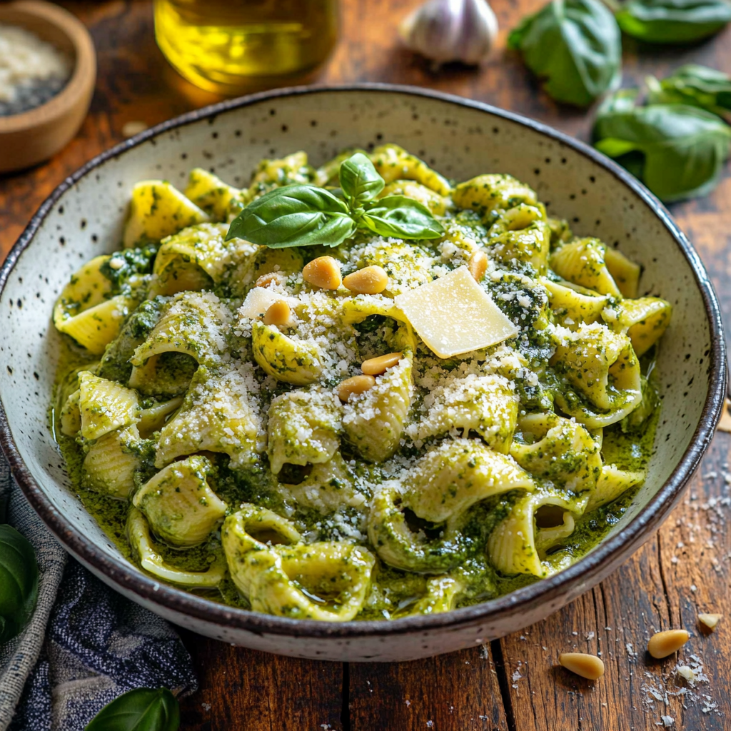 What is green pasta sauce made of?