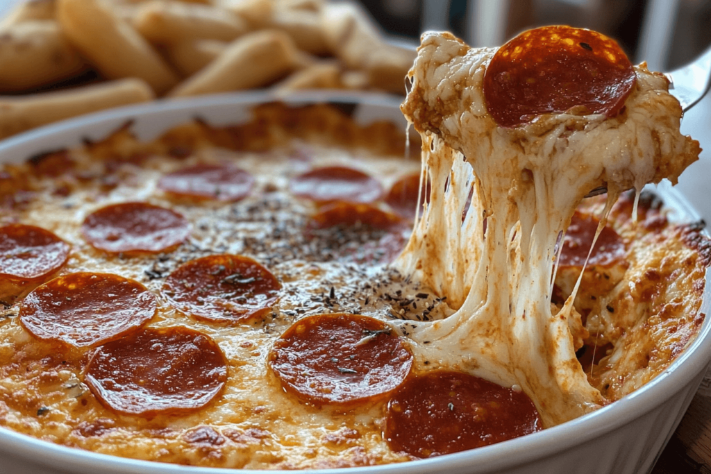Cheesy Pepperoni Pizza Dip