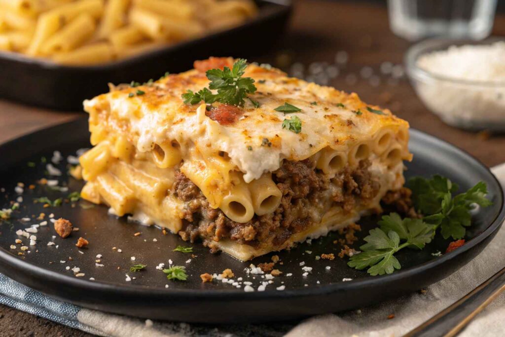 Mac and Cheese Meatloaf Casserole