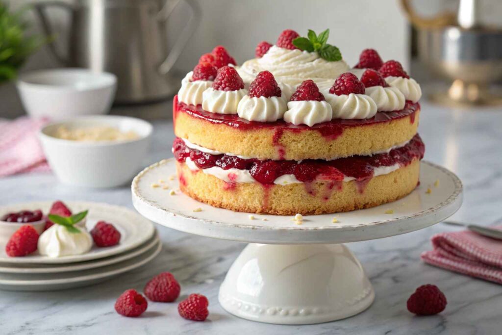 Heavenly White Chocolate Raspberry Cake