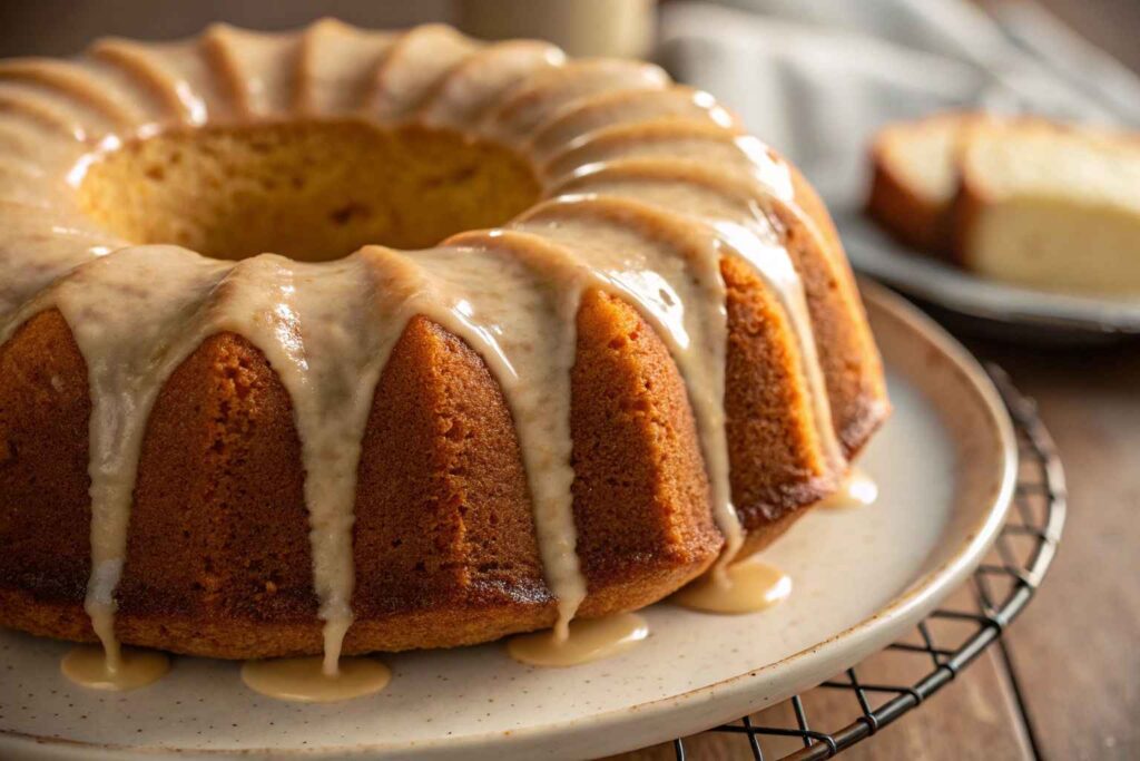 Vanilla Buttermilk Pound Cake with Cream Cheese Glaze