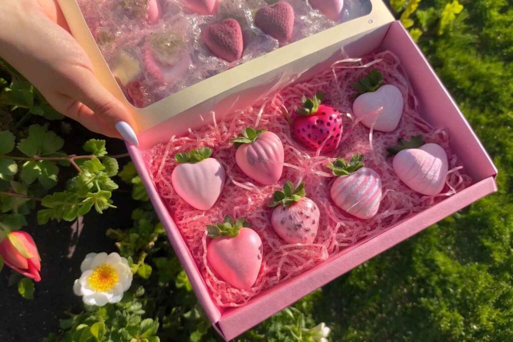 Pink Chocolate Covered Strawberries