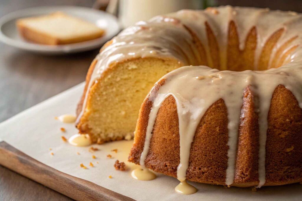 Vanilla Buttermilk Pound Cake with Cream Cheese Glaze