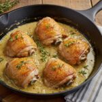 Herb Roasted Chicken in Creamy White Wine Sauce